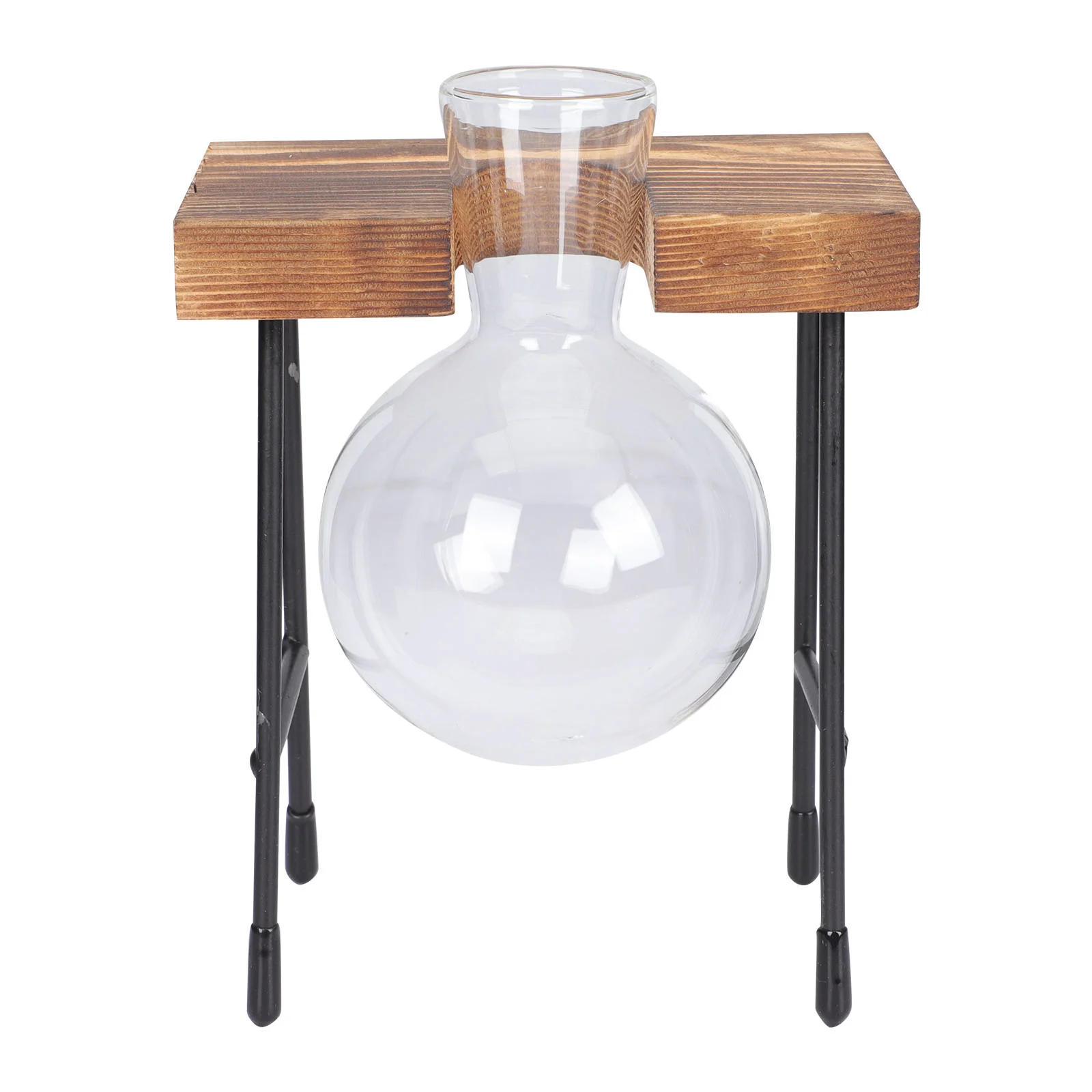 

Table Decoration Wooden Glass Hydroponic Ornament Hydroponic Flower Vase for Home Tabletop Office Flower Shop Home decor