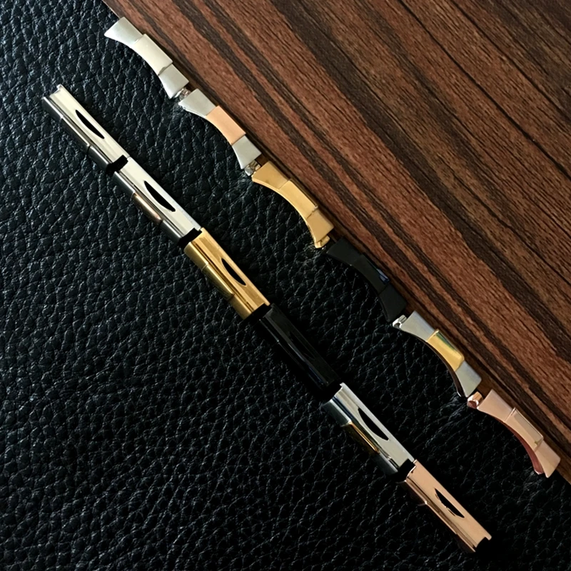 

Изогнутые концевые звенья для часов Daytona, резиновый ремешок для часов, серебристый, золотой, черный, розовое золото, 20 мм, 21 мм