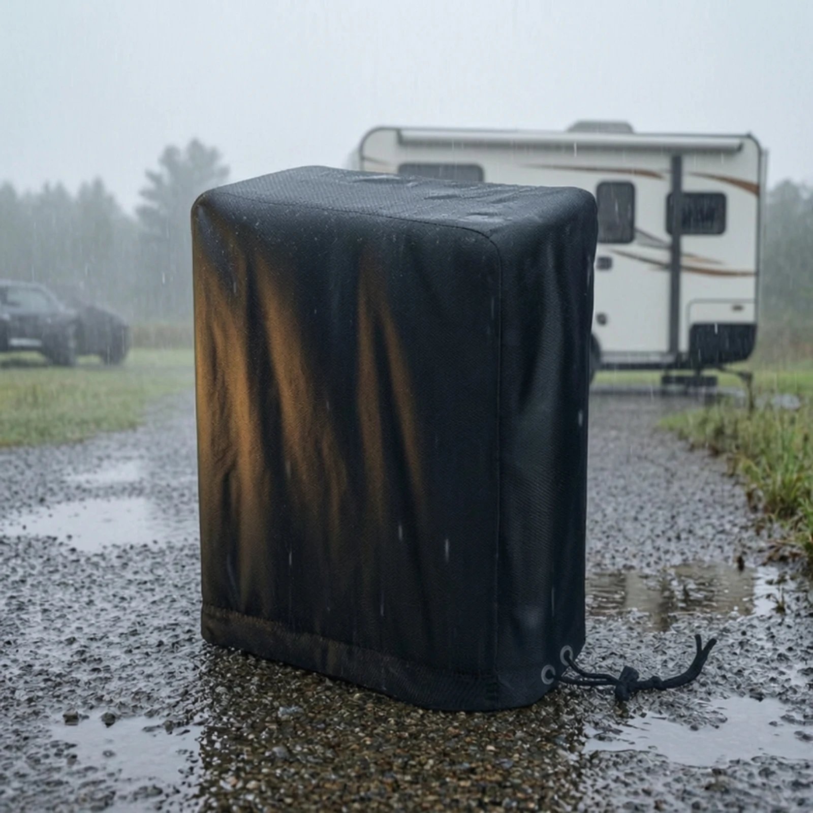 Фото Водонепроницаемый защитный чехол для электрического домкрата RV с утяжкой, пылезащитный, с серебряным покрытием №4