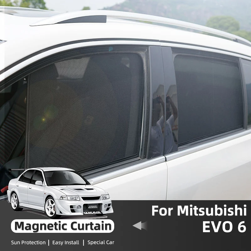 

For Mitsubishi EVO 6 Car Curtain Custom Fit Car Side Window Magnetic Sun Shade for Blocks UV Rays Glare