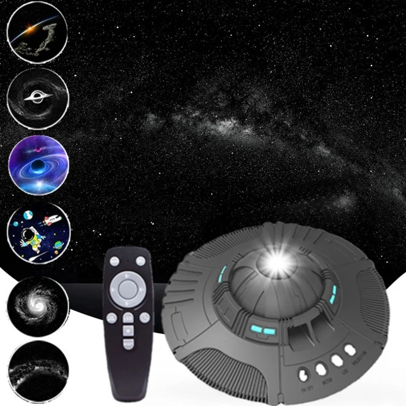 

UFO Galaxy Star Projector Night Light Timer 360° Rotate Planetarium Starry Sky Projector Lamp For Bedroom Home Decor Kids Gift