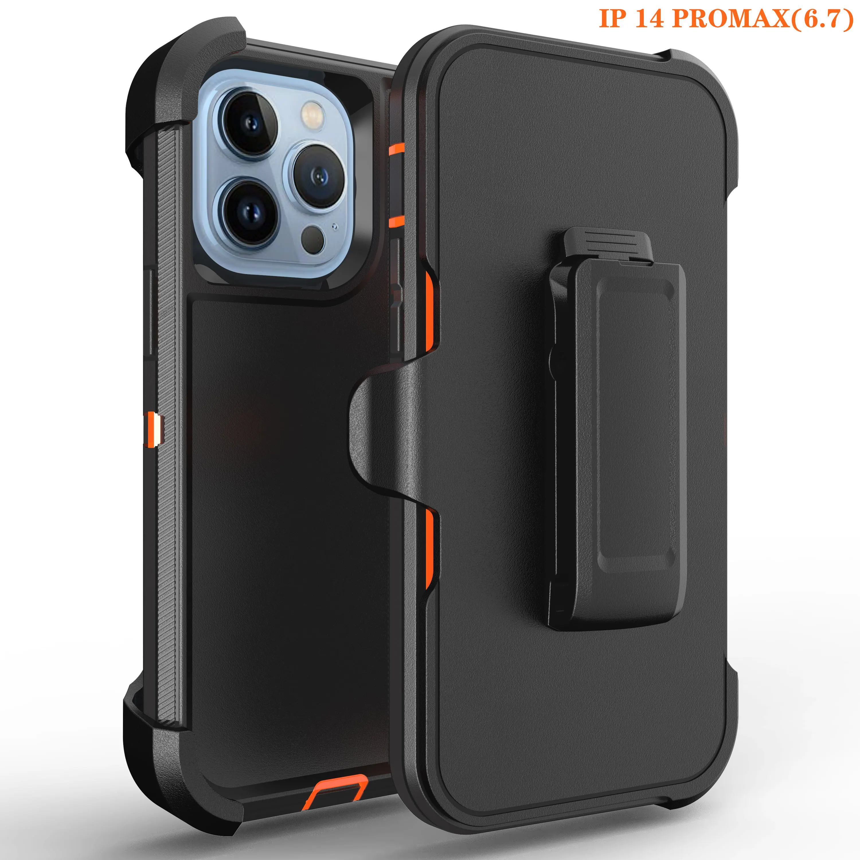 

Shockproof Pack Belt Clip Armor Case For iPhone 14 Plus 13 Pro MAX 12 11 X XS XR 7 8 Plus Hybrid PC Silicon Rugged Phone Cover