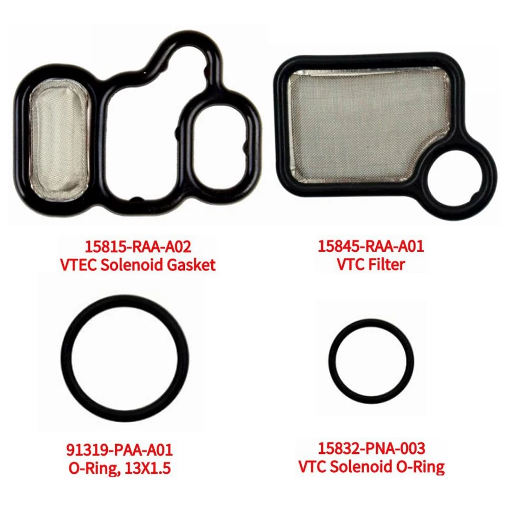 

4pcs VTEC Solenoid Spool Valve Gasket Kit For 03-07 Motorbike Civic Element 15815RAAA02 91319PAAA01 15845RAAA01 15832PNA003