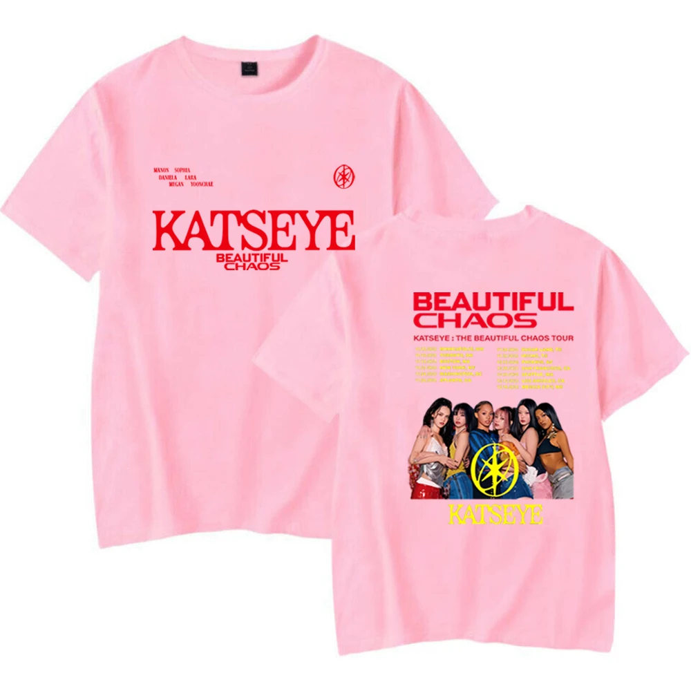 Ретро футболка Katseye спереди и сзади с принтом K-Pop Katseye Красивая рубашка Chaos Y2k Kpop Gabriela Хип-хоп Homage Уличная одежда Топы (art.: 3920d48ba2b0d) - 3920d48ba2b0d
