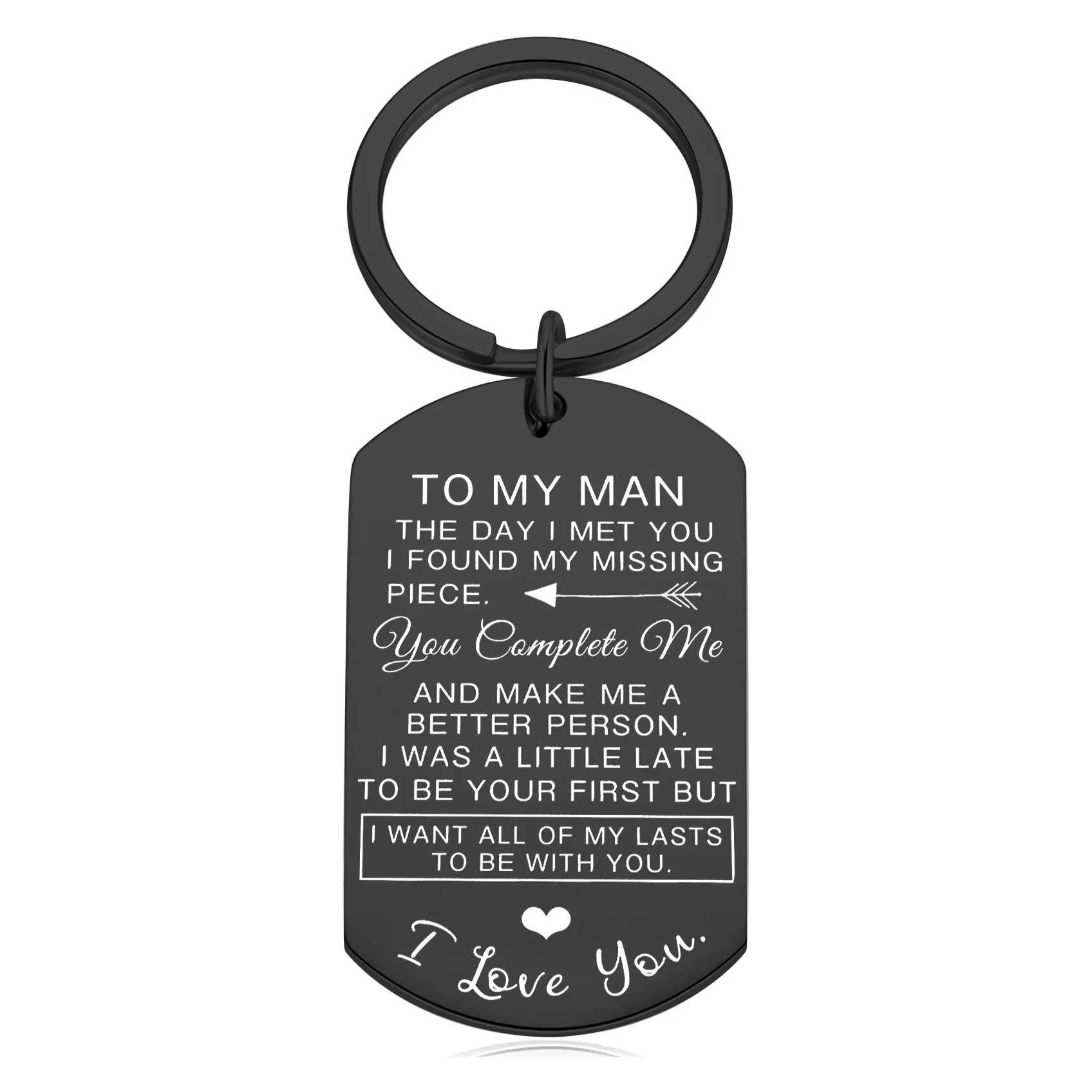 

To My Man Keychain Anniversary for Him Husband Gifts from Wife Birthday Gifts for Boyfriend Groom Fiance Engagement Wedding Pres