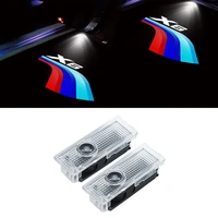 2pcs car door led hd welcome light for bmw e71 f16 g06 x6 logo laser projector ghost light shadow lamp auto external accessories