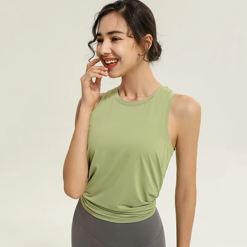Lulu Top Activewear Naked-Feel Athletic Vest Open Back Yoga 4way stretch fabric Sexy Sleeveless Blouse Sport Fitness Tank Tops