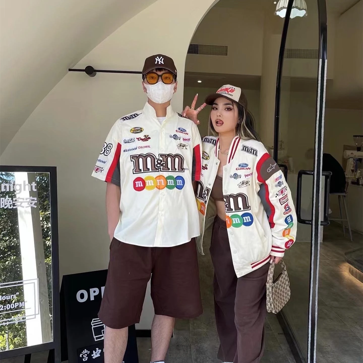 

Summer New Embroidered Motorcycle Retro Style Short-Sleeved Shirt Men's Loose Casual Shirt Brown Black Men's Clothing SCMM019