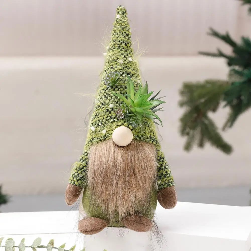 

Wearable Gnome Doll Long Whisker Succulent Plant Gnomes Plush Faceless Toy Non-Fading Gnome Plush Doll Party Accessories