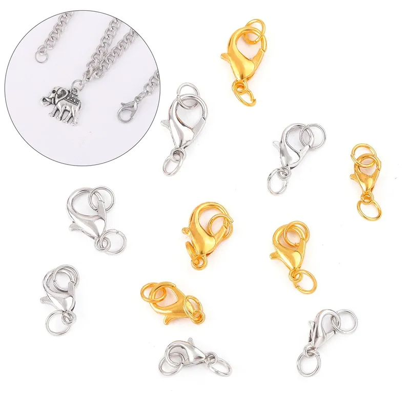 200pcs Open Jump Rings+100pcs Lobster Clasp Hooks For Bracelet Necklace Connectors Metal Chain DIY Jewelry Making Set Wholesale