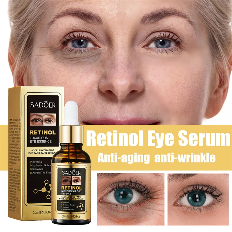 Retinol Eye Serum Removal Wrinkle Fade Fine Lines Anti Aging Remove Bags Dark Circles Eye Care Essence Firming Eyes Care