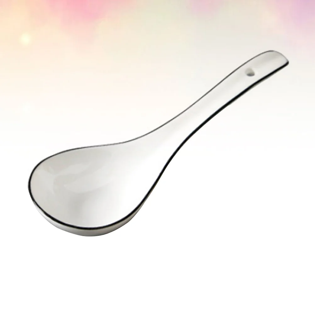 

Spoons Soup Spoon Asian Ceramic China Chinese Porcelain Serving Rice Dinner Table Reusable Set Tea Handle Japanese Ramen