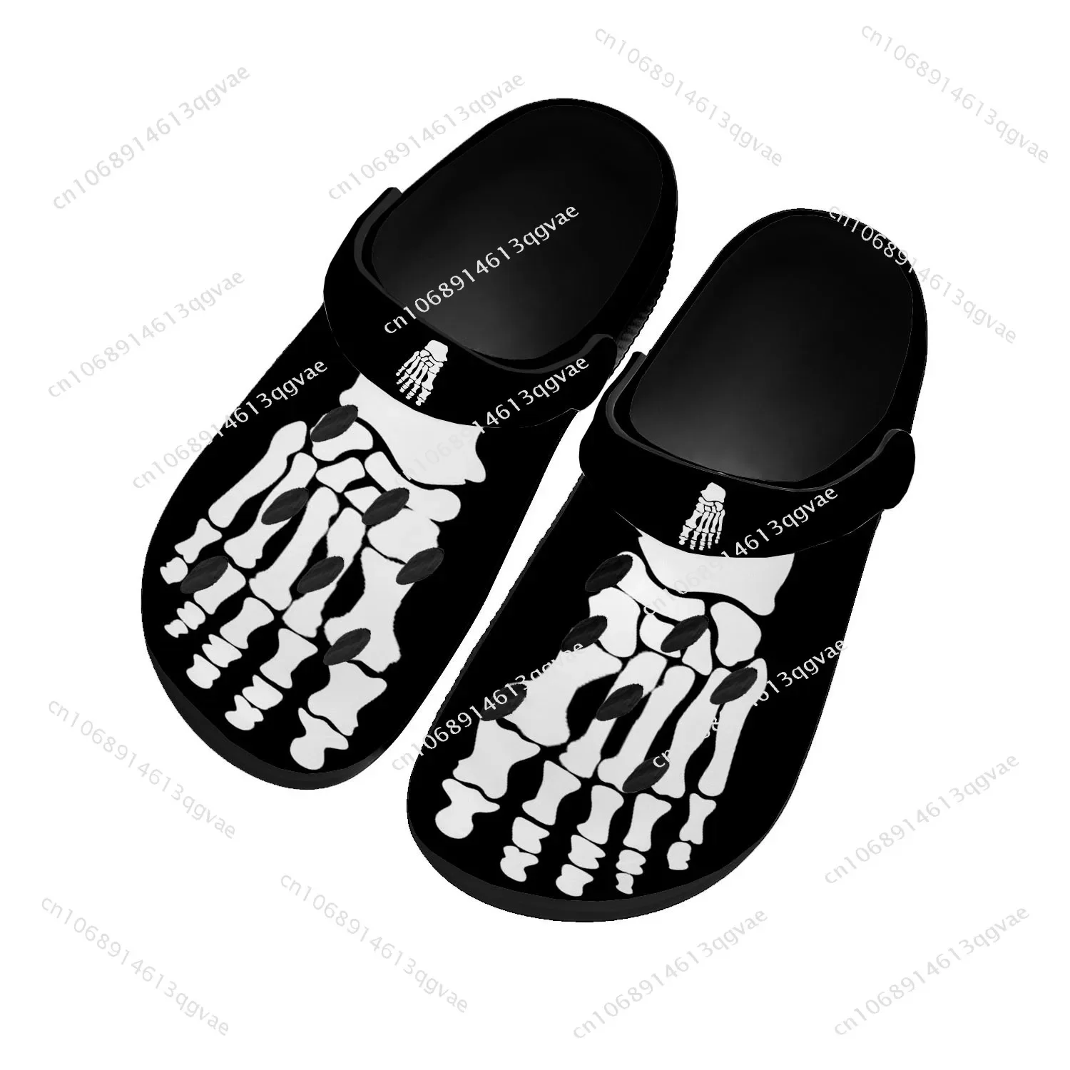 

Skeleton Feet Prints Home Clogs Custom Water Shoes Mens Womens Teenager Sandals Garden Clog Breathable Beach Hole Slippers Black