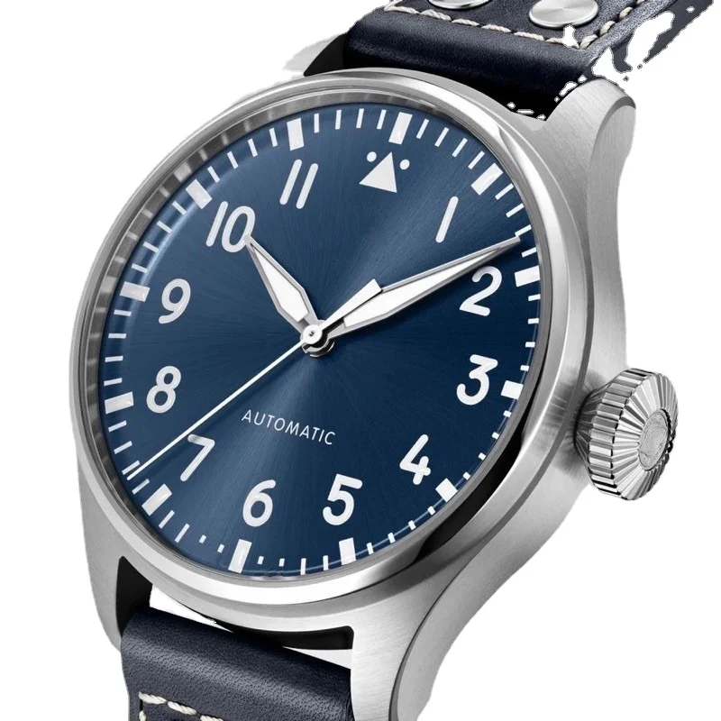 

mens mechanical watch Big Pilots automatic Blue Leather
