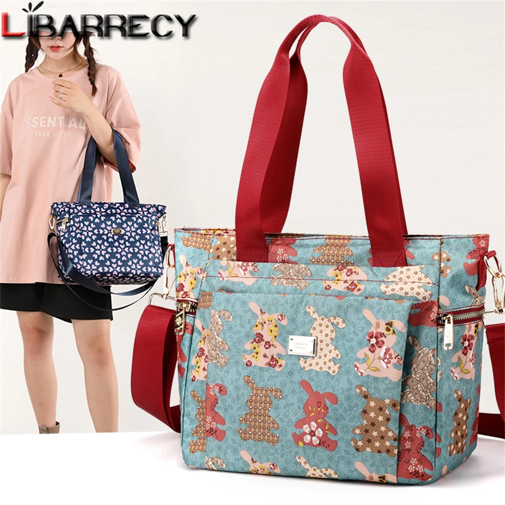 

Fashion Flower Pattern Design High Quality Nylon Women's Handbag Fall Winter New Multifunctional Ladies Shoulder Messenger Bags