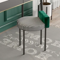 nordic dressing stool bedroom furniture modern home beige velvet soft makeup stools ins houndstooth manicure backrest chair