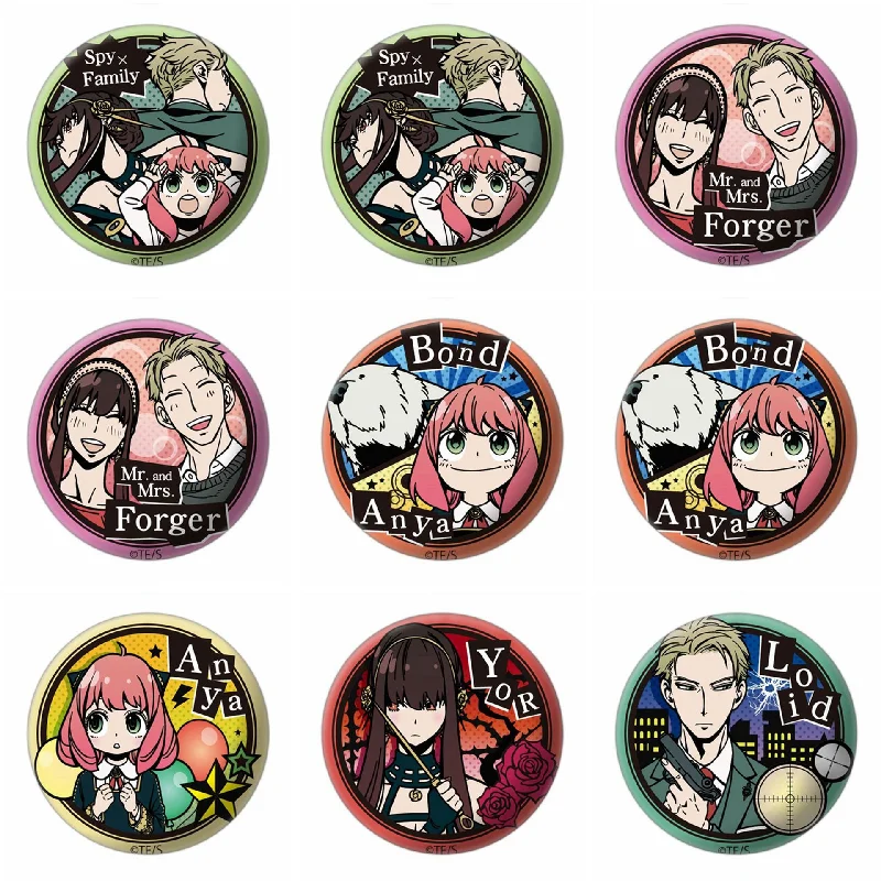 

58mm SPY X Family Cartoon Anime Brooch Metal Badge Jewelry Clothes Backpack Hat Accessories For Fans Friends Collection Gifts