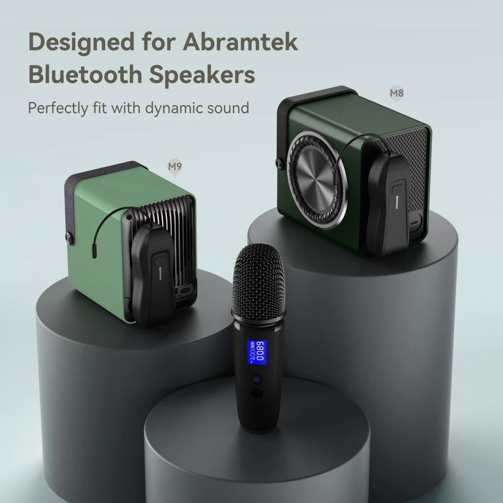 Small Wireless Microphone 6.5’’ Handheld UHF Dynamic Mic System Voice Amplifier for Abramtek Bluetooth Speakers Karaoke Party |