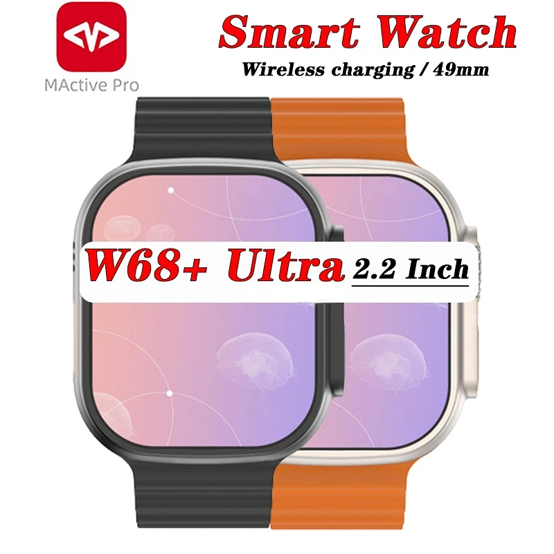 

W68+ Ultra Pro Max Smart Watch IWO Ultra 2.2Inch 49mm NFC Series 8 Real Screw Dail Call Heart Rate SOS ECG Men Women Smart Watch