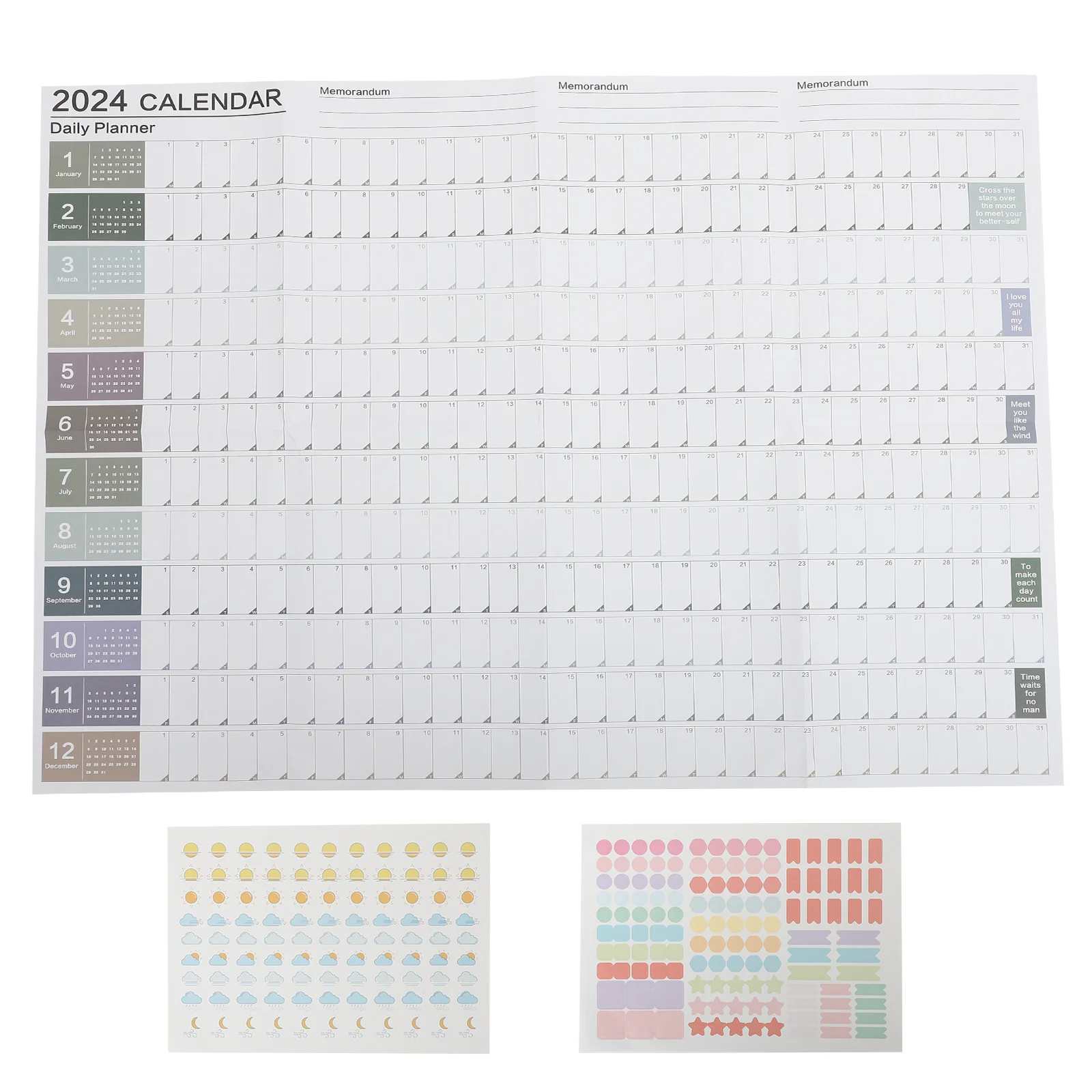 

2024 Wall Calendar Planner Yearly Schedule Home Desk Calendars Agenda Planning Desktop Multifunction