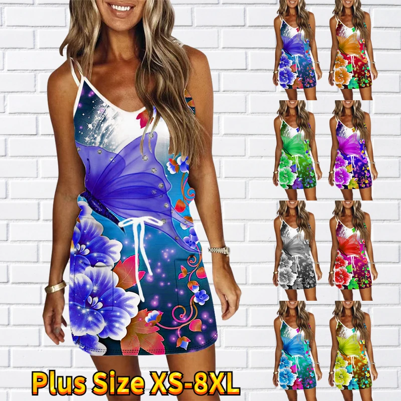 

Облегающая Юбка, Повседневная Уличная Свободная юбка без рукавов, сексуальное платье с V-образным вырезом, модная мини-юбка, летняя женская ...