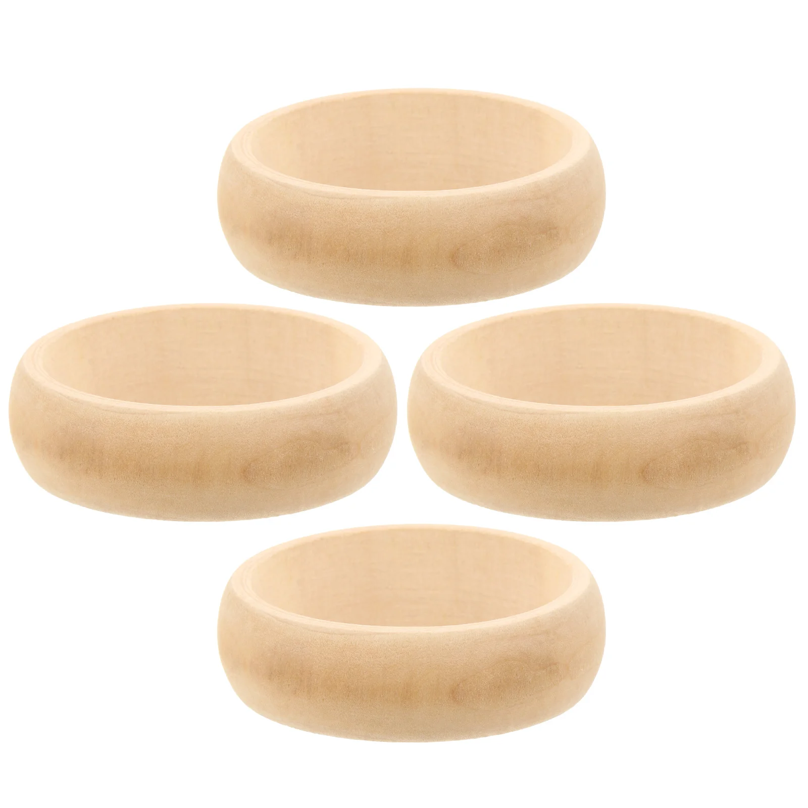 

4pcs Wood Bangle Bracelet Unfinished Natural Round Wooden Ring for Craft Project DIY Jewelry Making