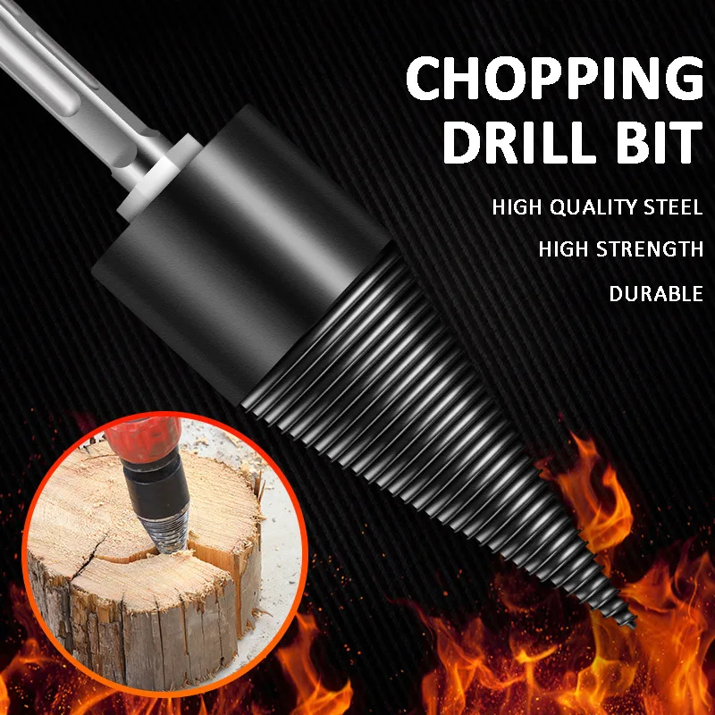 

Firewood Cutting Bit Household Electric Drill Wood Breaking Tool Rural Wood Cutting Fire Splitting Cone Bit Drill Bits
