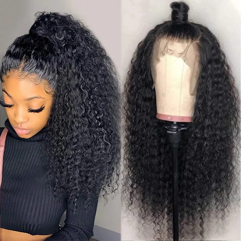 

Transparent 13x4 Deep Wave Full Lace Human Hair Wigs On Sale Clearance Brazilian 4x4 Curly Lace Front Wig For Black Women