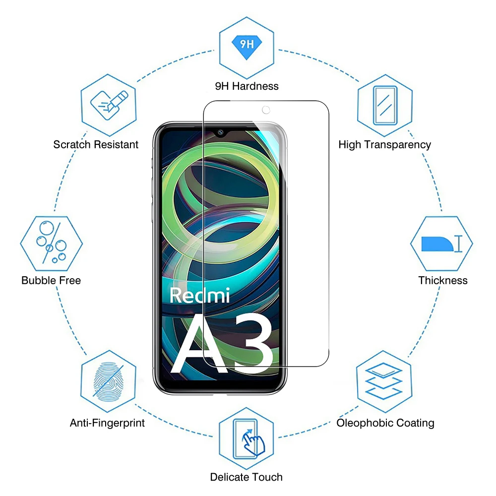 Для Xiaomi Redmi A3 A3x A2 A1 Plus A2+ Защитная пленка для экрана Xiomi x 3A RedmiA3 Полный чехол