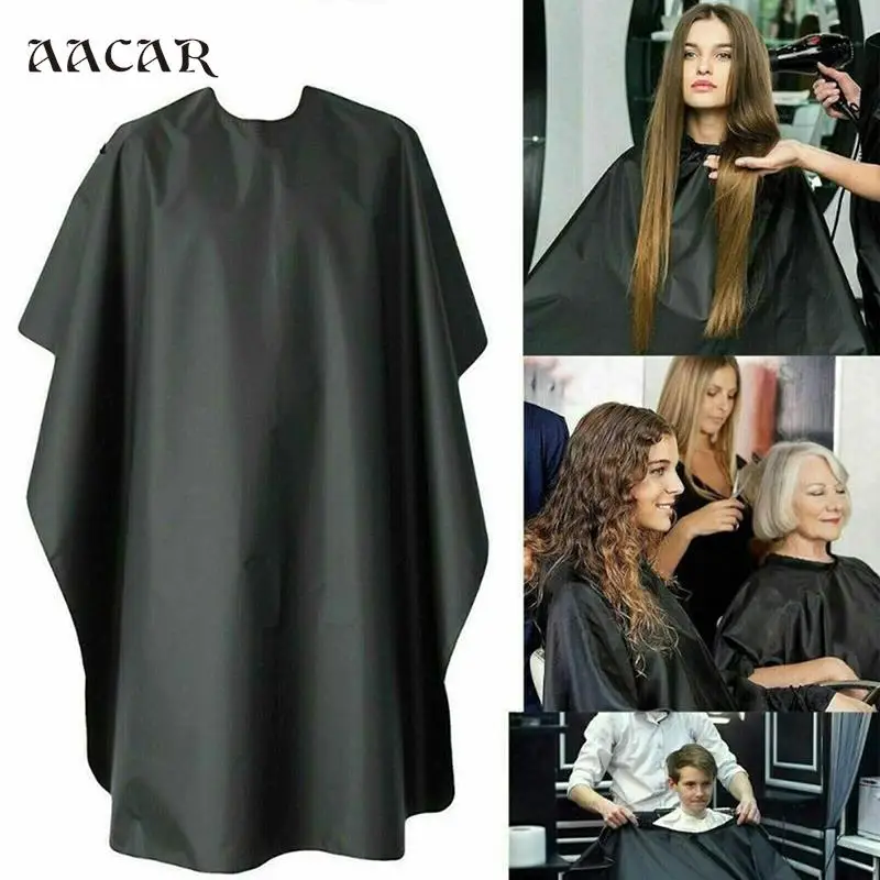 

1Pc Adult Hairdressing Cape Gown Hair Salon Cover Grooming Apron Unisex Black Cloak 140*90CM