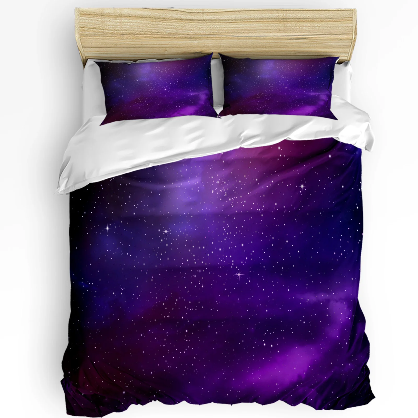

3pcs Bedding Set Purple Galaxy Planet Home Textile Duvet Cover Pillow Case Boy Kid Teen Girl Bedding Covers Set