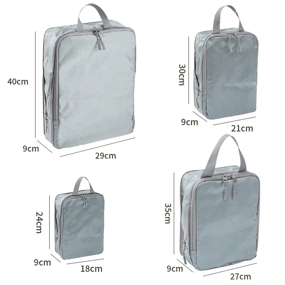 4Pcs/Set Luggage Bag Polyester Mesh-design Cosmetic Bag High Capacity Scratch-resistant Travel Wash Bag Travel Storage Bag images - 6