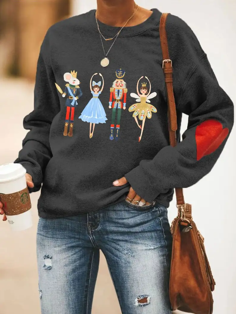 

Nutcracker Print Casual Crewneck Sweatshirt