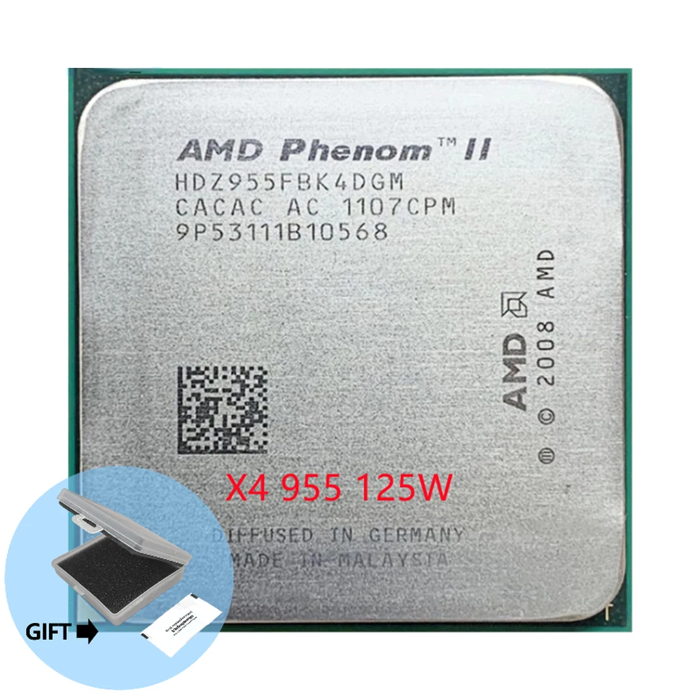 Четырехъядерный процессор AMD Phenom II X4 955, 125 Вт, 3,2 ГГц, 125 Вт, HDZ955FBK4DGM / HDX955FBK4DGI/HDZ955FBK4DGI, разъем AM3