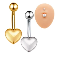 316 surgical stainless steel belly button rings for women girl navel piercing jewelry heart belly ring 14g silver gold