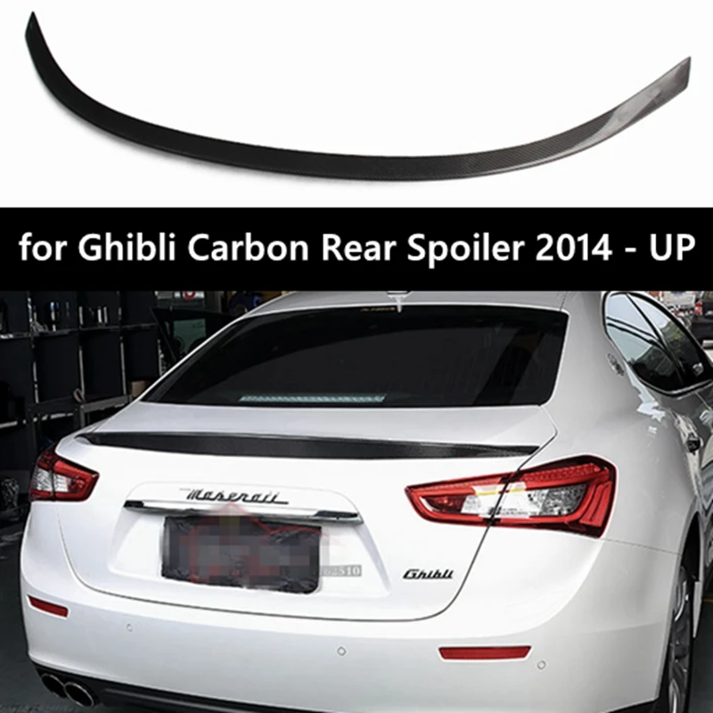 

For Maserati Ghibli Carbon Fiber rear spoiler Rear trunk wing Gloss Black Novitec Style for Ghibli Carbon Rear Spoiler 2014 - UP
