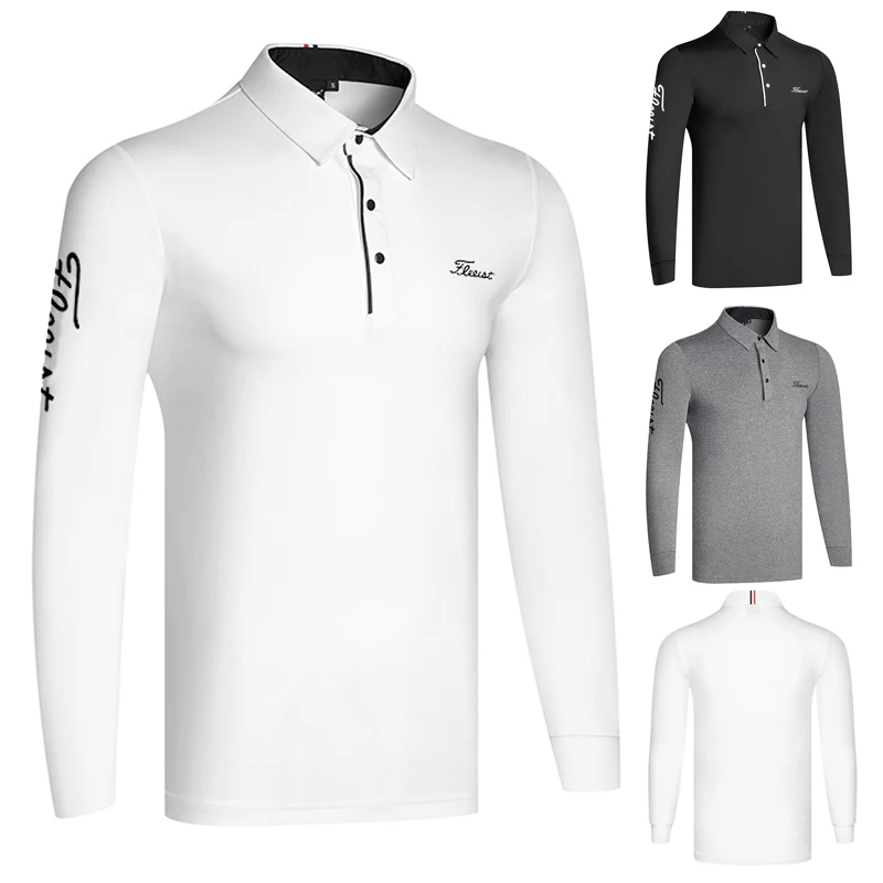

Men's Golf T-shirt Spring Autumn Sports Golf Apparel Long Sleeve Shirt Dry Fit Stretchy Breathable Polo Shirts for Men