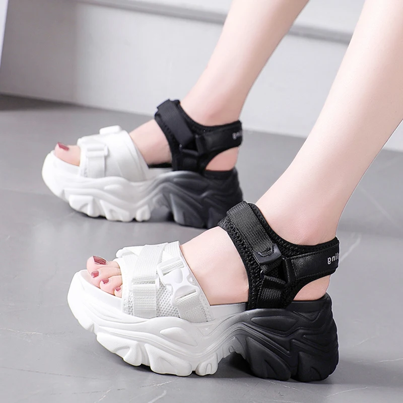 

Rimocy Mixed Color Chunky Sandals Women 2022 Summer fashion Platform Wedges Shoes Woman Non-slip Thick Bottom Sandalias Mujer