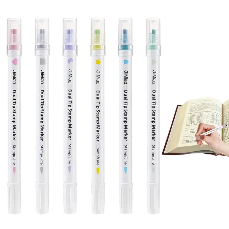 

Highlighters Pastel Assorted Colors Double End Book Highlighters Set Of 6 Cute Aesthetic Markers Set Study Supplies And
