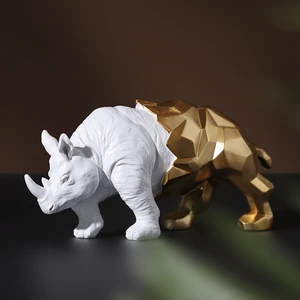 1Pc Resin Gold Statue Ornaments Animal Sculpture Crafts Gift 3D Figurine Desktop Ornaments Room Decoration Home Decor Room Decor