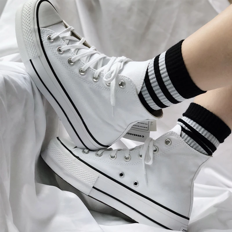 Кроссовки CONVERSE ALL STAR Run женские на высокой платформе повседневные холщовые кеды