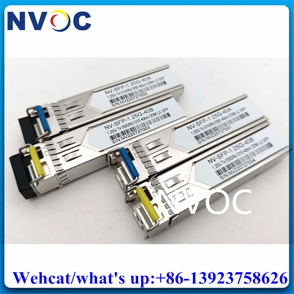 2 пары 1,25G LC SFP 40 км, Gigabit BIDI 40 км Tx1310/Rx1550nm коннектор DOM трансивер совместимый Коммутатор Cisco/Mikrotik