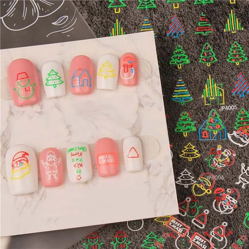 

Accessories Self Adhesive Snowflake Nail Decals Snowman Nail Stickers Nail Art Decorations Christmas Nail Stickers