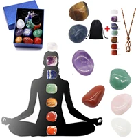 seven chakra set natural aura mixed crystal home decoration healing polished gemstone collection gift amulet necklace decor