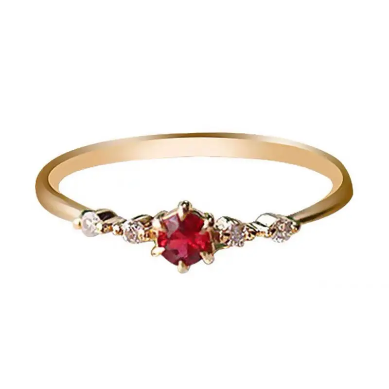 [Fine] S925 Silver Ruby Ring Niche Exquisite Simple Cold Style Advanced Ins Popular Net Red Light Luxury | Украшения и аксессуары