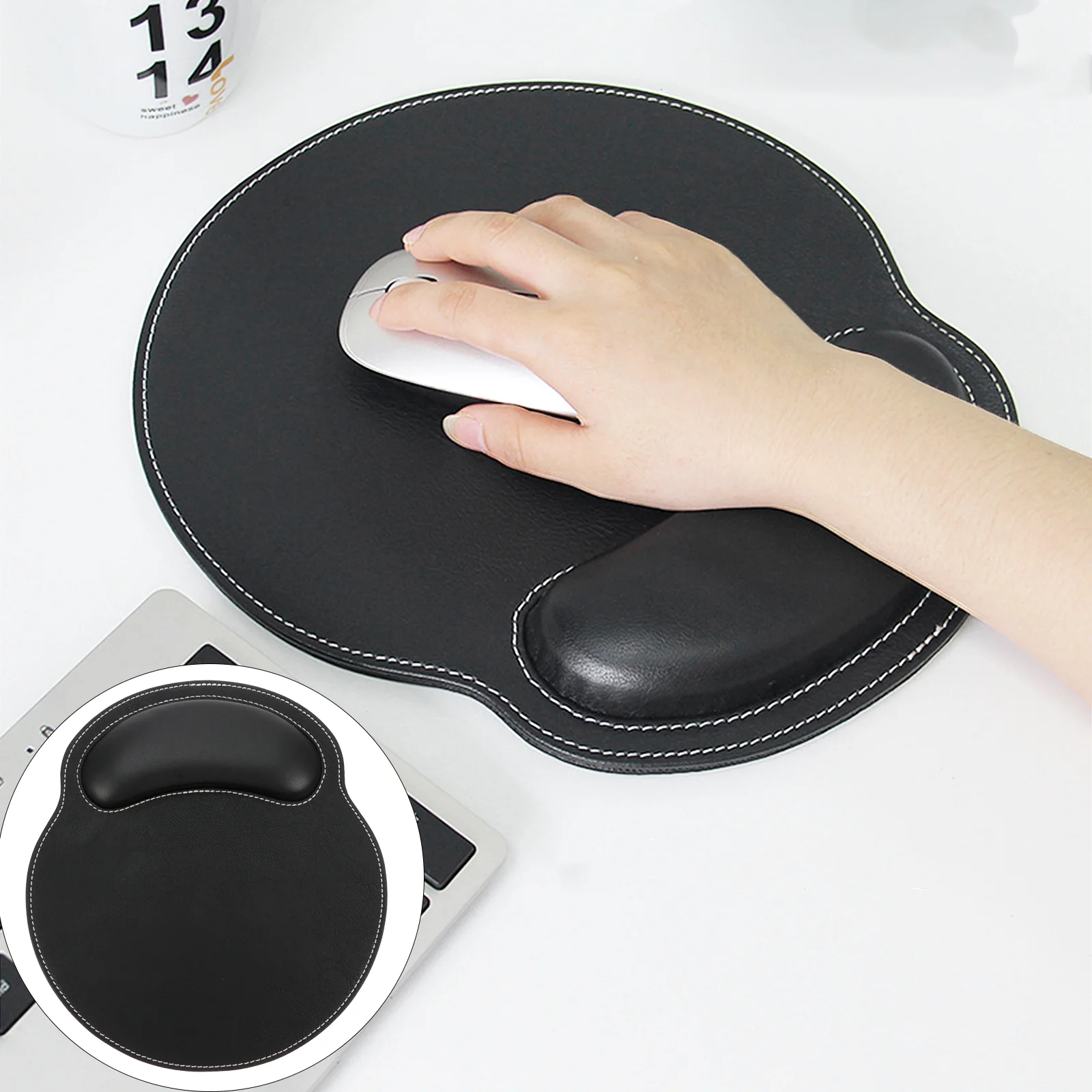 

Pu Mouse Pad Wrist Support Mat PC Laptop Rest Computadoras En Memory Hard Surface Computer Sponge