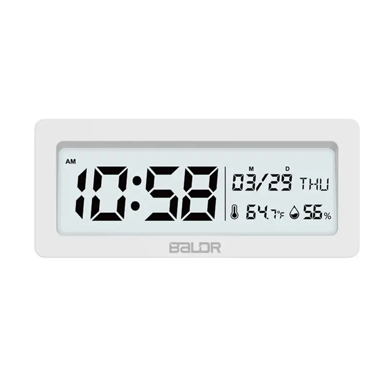 

1Pc LCD Battery Powered Large Screen Display Digital Alarm Clock No Battery Included(White)