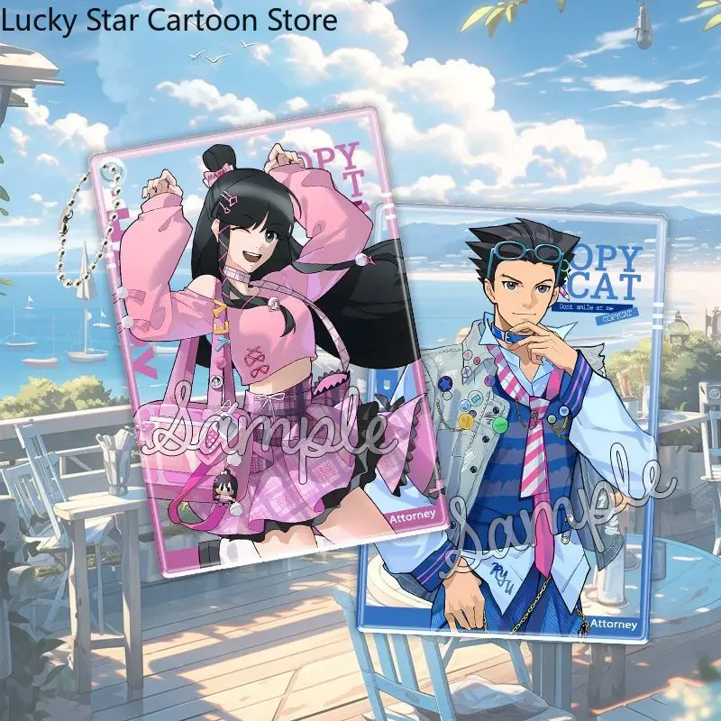 Фото Рождественский аниме-подвес-карта с персонажами Ace Attorney: Майлс Эджворт, Феникс Райт, Аполло Джастис – прозрачный кулон для косплея, подарок на день рождения, Хэллоуин №4