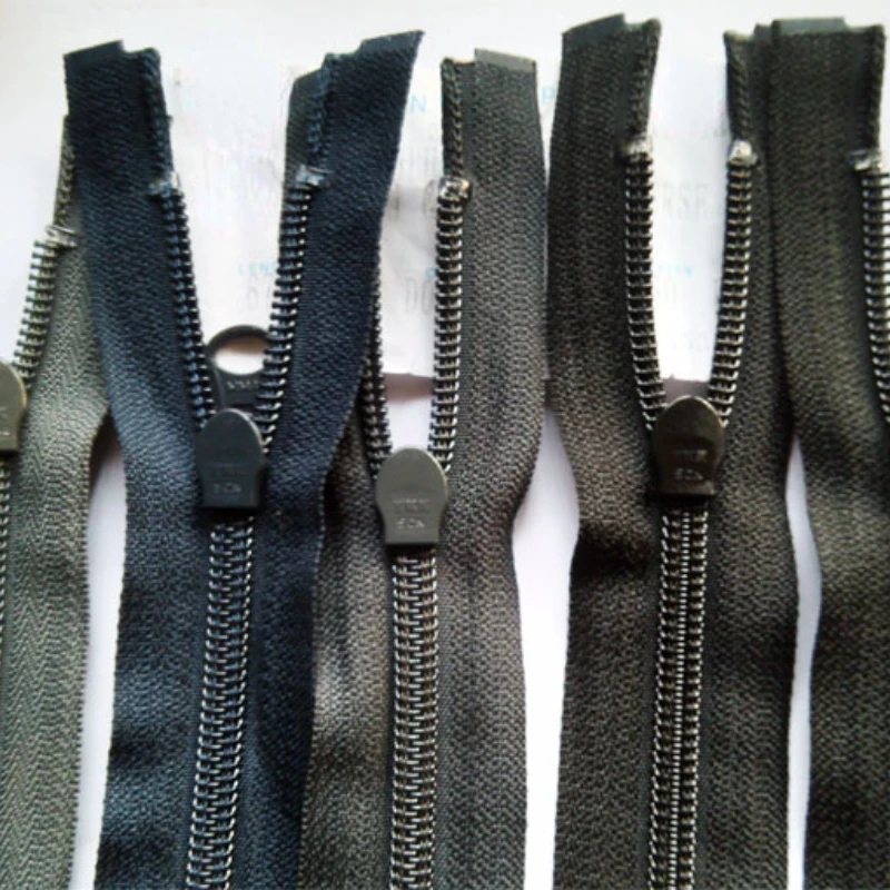 

10pcs/Lot Cheap Long Ykk Nylon Coil Zipper Fastener Single Open End White Grey Blue Black Jacket Clothing Sewing Accessories