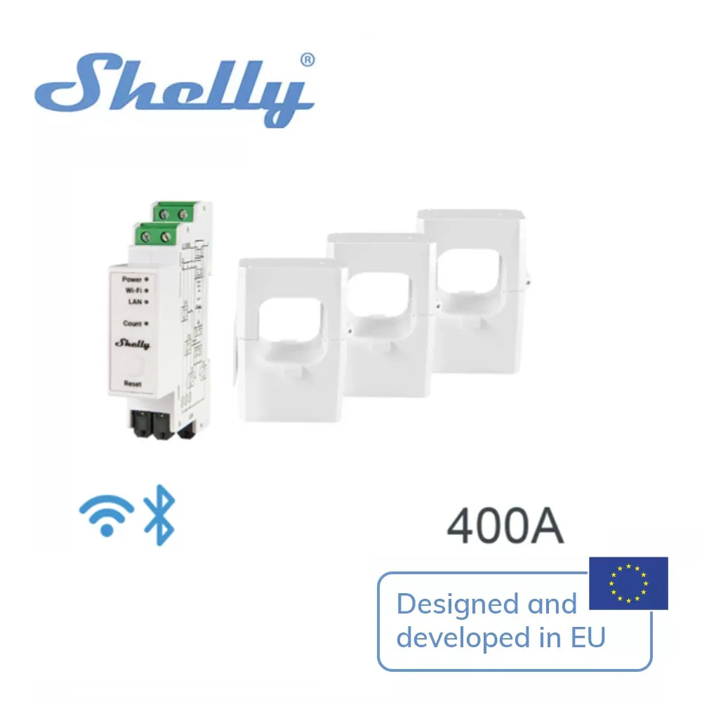 

Shelly Pro 3EM 400A счетчик энергии